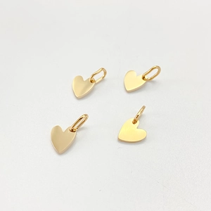 High-quality gold-plated stainless steel heart charms for DIY jewelry making, 4-piece set