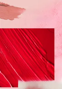 Macro texture of velvet lip mud showing creamy matte finish and deep red brown shade