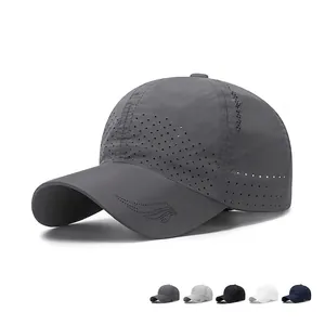 Quick Drying Baseball Cap Polyester Perforated Breathable Lightweight Outdoor Sports Sun Hat Adjustable For Men Women
