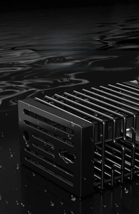 Détail du support à couteaux en acier inox 304 avec revêtement noir imperméable