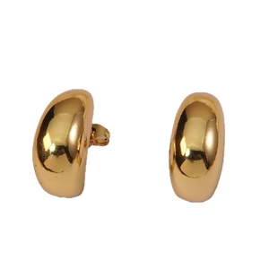 Polished gold teardrop stud earrings in titanium steel with a minimalist glossy finish