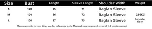 Detailed size chart for women's knitted hoodie with bust and length measurements in cm