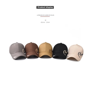 Detailed display of five color cotton baseball caps with Cloud 3D embroidery and stiff lining
