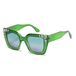 Modieuze Oversized Vierkante Zonnebril Met Steentjes Retro UV400 Bescherming PC Montuur En Glazen Voor Dames
