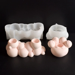 Ensemble de moules en silicone en forme de nuage pour bougeoirs DIY et art en plâtre
