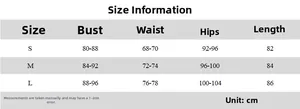 Detailed size chart with bust, waist, and length measurements for velvet sleeveless dress