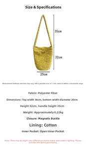 Größentabelle für Fleece-Beuteltasche mit Maßen 32x20x36cm und 35cm hohen Trageriemen