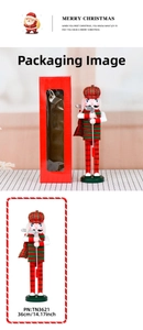 36cm striped golf nutcracker figure with golf club and window display gift box
