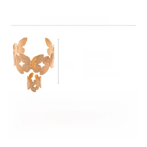 Detailed view of hollow butterfly metal cuffs set with dimensions of about 6.5cm