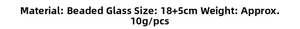 Detailed size specifications for bead bracelet featuring 18+5cm length and 10g weight