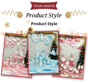 Variety of plush Christmas gnomes and stockings in pink, blue, and red holiday themes