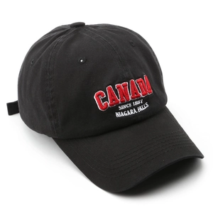 Classic black cotton baseball cap with red Canada embroidery and Niagara Falls lettering
