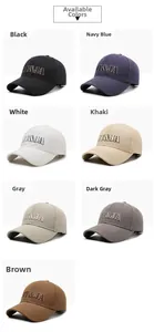 Grille de casquettes de baseball en sept couleurs avec broderie NY et JA 3D détaillée