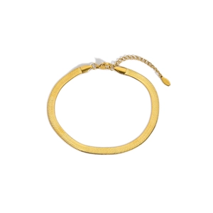 18K gold plated stainless steel snake chain anklet with lobster clasp and extension