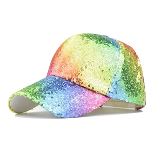 Rainbow Sequin Baseball Cap Flip Color Changing Sparkling Glitter Sun Hat Adjustable Snapback For Men Women