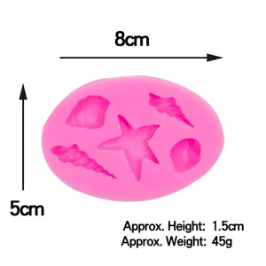 Molde de silicona rosa con temática marina para decoración de pasteles de fondant