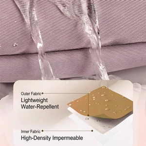 Waterproof purple nylon school backpack with double-layer anti-permeability fabric