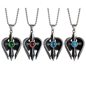 Vintage Gothic Kreuz Engel Flügel Anhänger Halskette Edelstahl Böser Blick Punk Schmuck Für Herren Damen