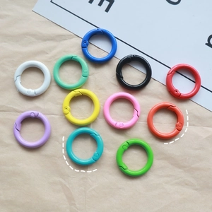 Round Spring O-Rings Metal Colorful Snap Buckle Gate Split Rings For DIY Keychain Bag Accessories Jewelry Making