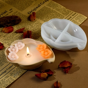 Silikonform für DIY-Aufbewahrungsboxen und Kerzen in Wolkenform mit Blumendekor