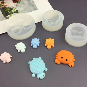 Turtle and crab silicone mold set for DIY resin ornaments and cake baking decorations