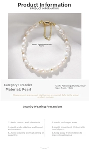 Detail specifications of 8x6mm rice freshwater pearl bracelet with magnetic gold clasp