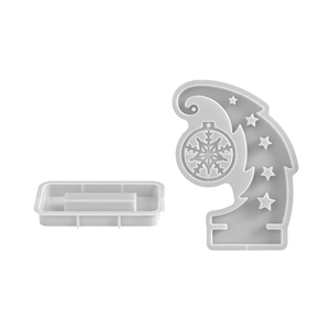 DIY Christmas tree silicone mold set with snowflake patterns and base for resin crafts