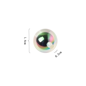 Iridescent AB color acrylic 14mm round beads with 2mm hole for DIY jewelry making