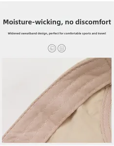 Detailed macro view of the wide moisture-wicking sweatband inside the visor cap