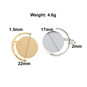Detailed product dimensions for titanium steel butterfly heart ring in gold and silver