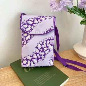 Women Knitted Mini Phone Bag Crossbody Pouch Zebra Leopard Print Flap Cover Fashion Small Shoulder Handbag