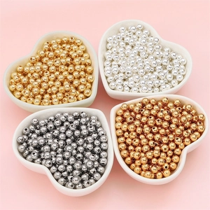 Polished 14k gold-filled round beads in four metallic colors for DIY jewelry making