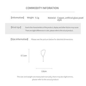 Detailed size and material specs for the French vintage pearl pendant necklace