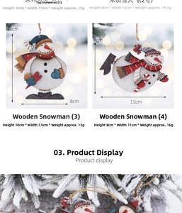 Detailed size and weight specs for Christmas snowman wooden hanging ornaments and decor