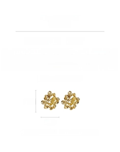 Detailed view of 2.7cm gold petal earrings showing product dimensions and alloy material