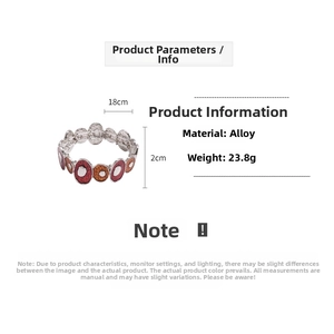Détails de segments émaillés imprimé léopard sur un bracelet élastique en alliage