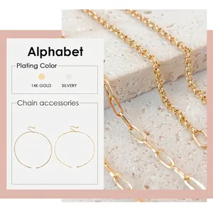 Minimalist Stainless Steel DIY Chain Necklace For Women 14K Gold Silver Plated Box Rolo Chain Jewelry Making Chain