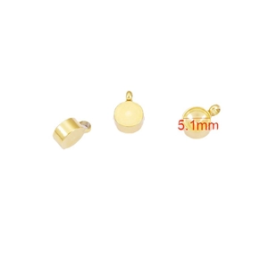 5.1mm golden stainless steel bezel cup pendant base for DIY jewelry making