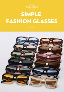 Matrix display showing twelve pairs of retro square sunglasses in various frame colors and tints