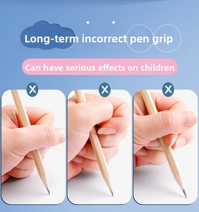 Educational diagram showing incorrect pencil grip positions for children handwriting