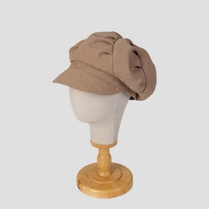 Casquette gavroche japonaise kaki en maille gaufrée avec design plissé élégant