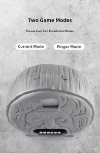 Detail view of the Roman lie detector toy showing game modes and Medusa face relief