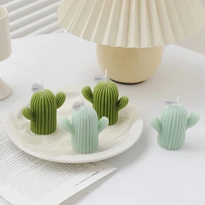 Moule en silicone en forme de cactus pour plâtre d'aromathérapie et bougies parfumées