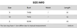 Detailed size chart for the leopard print crop top with bust and length measurements