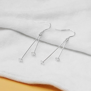 S925 sterling silver earring hooks with 9-pin base for DIY handmade jewelry crafts