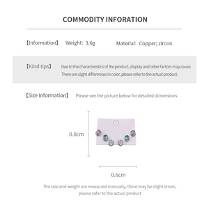 Specifications of oval zircon stud earrings made of copper and zircon material