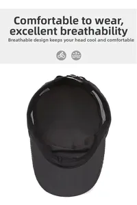 Detailed view of breathable black mesh material and interior lining of the military flat top cap