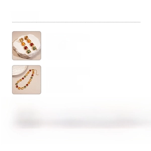 Detailed infographic showing resin alloy necklace and earring specs with dimensions