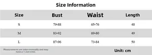 Size chart for slim fit sleeveless top showing bust, waist, and length measurements in cm