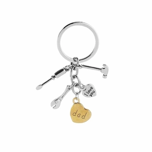 Father's Day tool keychain with hammer wrench screwdriver and I love you dad charms